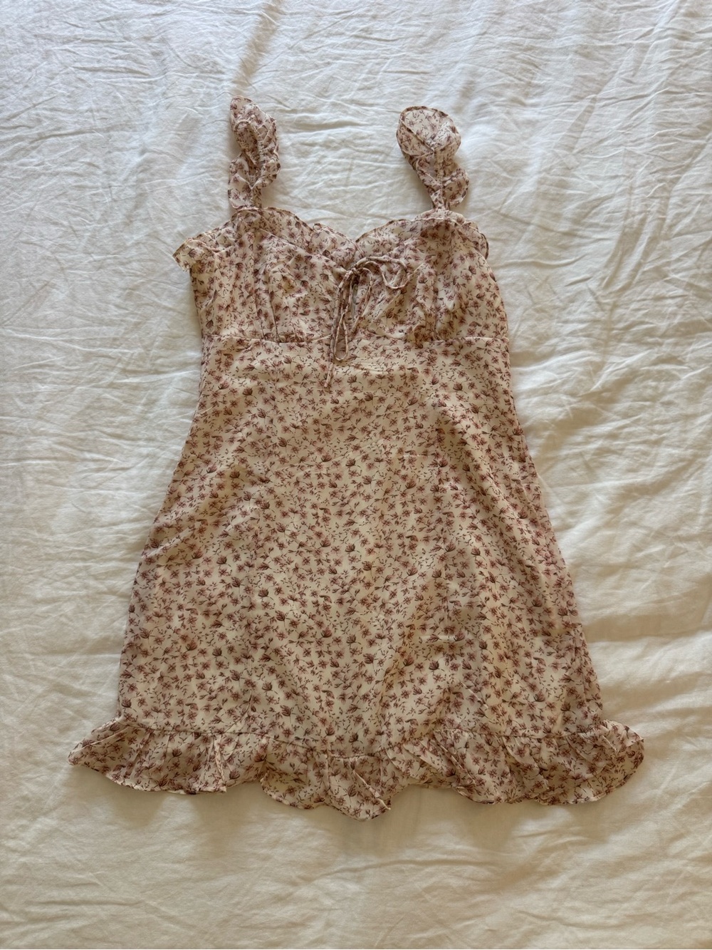 Floral Ruffle Dress in Dusty Rose